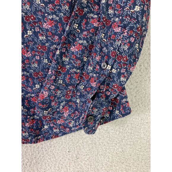 Express Men's Extra Slim Fit Floral Blue Long Sleeve Button-Up‎ Shirt S - Picture 8 of 10